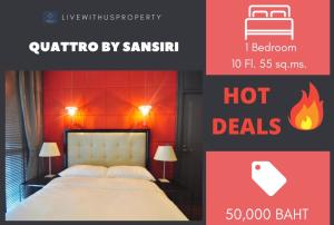 For RentCondoSukhumvit, Asoke, Thonglor : Quick rent!! Very good price, very nice decorated room Quattro By Sansiri
