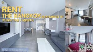 For RentCondoSukhumvit, Asoke, Thonglor : For rent, The Bangkok Sukhumvit 61, 2 bedrooms, 2 bathrooms, 75* sq. m., beautiful room, fully furnished, electrical appliances, only 31,900/month, 1 year contract only.