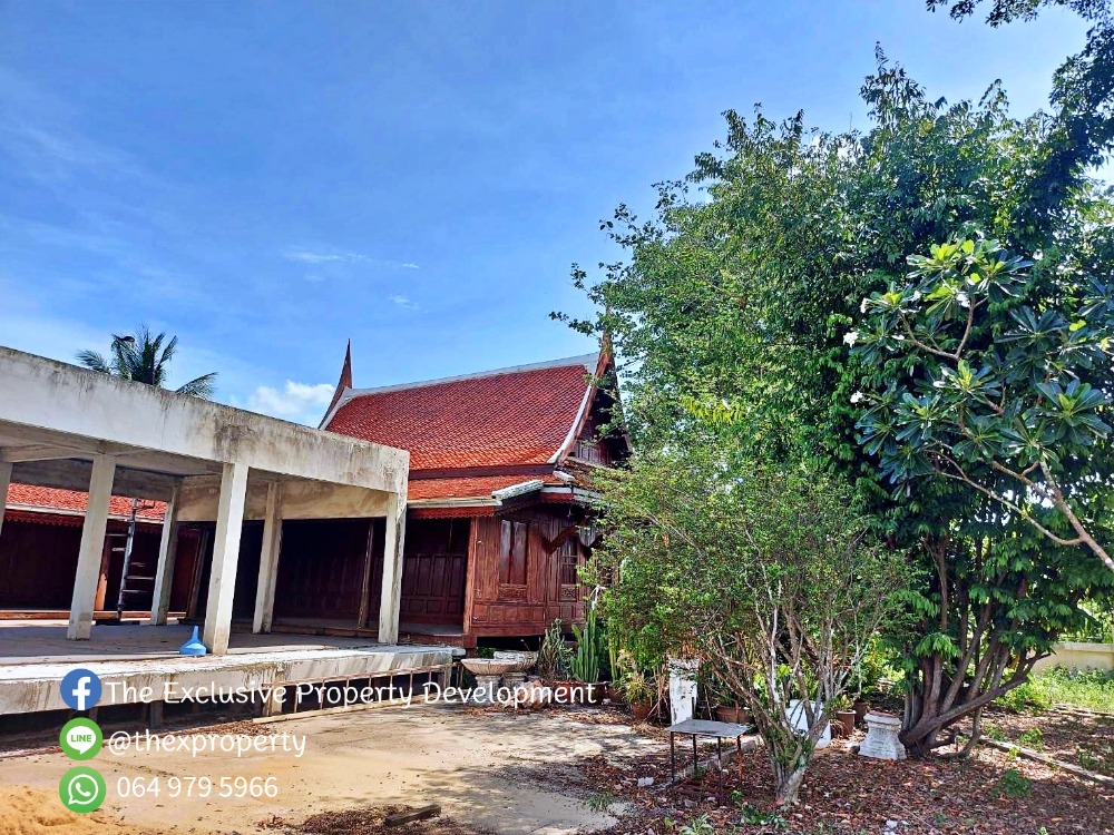 For SaleHouseNakhon Nayok : 2 Thai houses for sale, almost 2 rai of land, shady nature Behind the waterfront, Khlong 23, Ongkharak, Nakhon Nayok