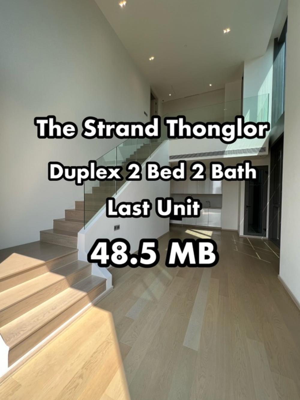 ขายคอนโดสุขุมวิท อโศก ทองหล่อ : 🔰 Duplex 2 bedroom 2 bathroom 111 Sq.m The Strand Thonglor please call 062-339-3663