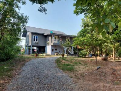 For SaleHouseNakhon Sawan : House for sale with a garden 1 rai 322 square wah with all furniture found inside the house Newly planted house July 63