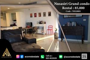 For RentCondoSukhumvit, Asoke, Thonglor : ✨ Beautiful room ready to move in ✨ 🌻 For rent Nusasiri Grand condo🌻 3 Bed 3 baht Size : 175 sqm.