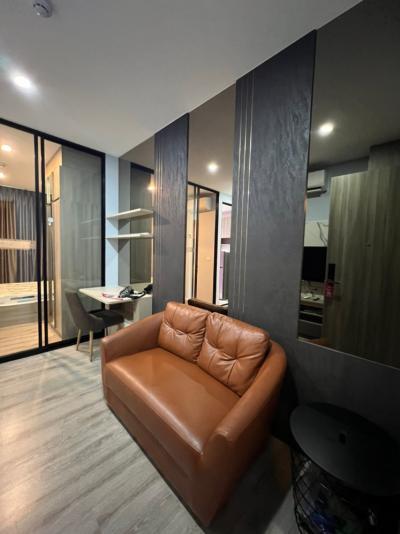 For RentCondoSamut Prakan,Samrong : Fully furnished room, high floor, beautiful view, Knightsbridge Sukhumvit - Thepharak, for rent 12,000 baht/month, ready to move in ✨