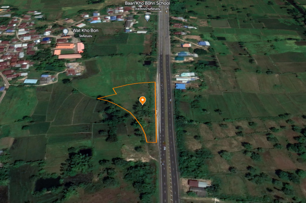 ขายที่ดินอุบลราชธานี : ที่ดินอุบล ติดทางหลวง 2178 (วาริน-หนองงูเหลือม กม.16) หน้ากว้าง ใกล้ รร บ้านค้อบอน เข้าเมืองอุบลเพียง 20 กม.