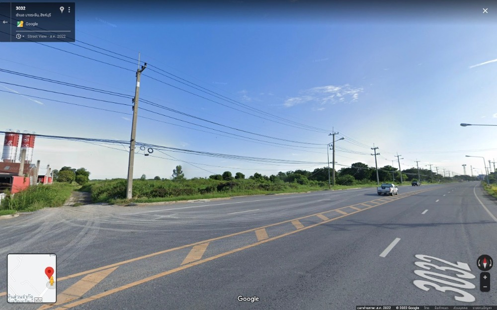 For SaleLandSing Buri : Land for sale, 2 rai, next to the main road, 4 lanes, line 3032, Sing Buri - Bang Rachan Camp - Suphan Buri, Bang Rachan Subdistrict, Khai Bang Rachan District Singburi Province