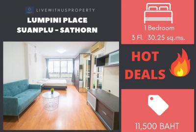 For RentCondoSathorn, Narathiwat : Quick rent!! Very good price, very beautiful decorated room, Lumpini Place Suanplu - Sathorn
