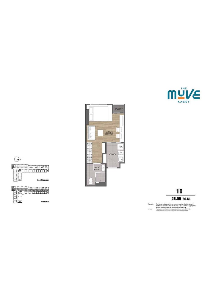For SaleCondoKasetsart, Ratchayothin : THE MUVE Kaset (The Move Kaset) 1 Bedroom, usable area within 28.00 sq m. Condo near Kasetsart University