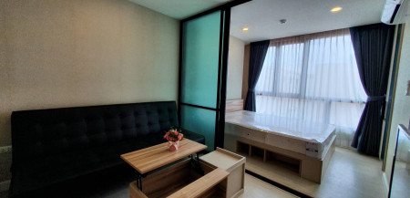 For RentCondoMin Buri, Romklao : Condo for rent the Cube Plus Minburi, 25 sqm., corner room, quiet, next to MRT Pink Line Minburi Market Station