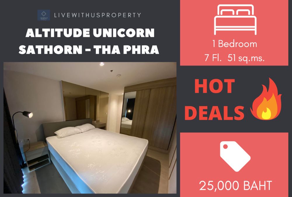 For RentCondoThaphra, Talat Phlu, Wutthakat : Urgent rent!! Cheapest on the web, very beautiful decorated room Altitude Unicorn Sathorn - Tha Phra