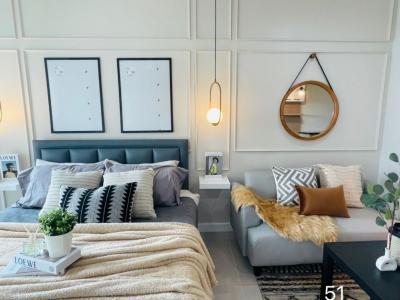 For SaleCondoLadkrabang, Suwannaphum Airport : Selling a luxury room, Condo Iris Avenue On Nut, Ring Road, Building 2, Floor 2, Pool View, 28 sq m., price 1,390,000 baht.