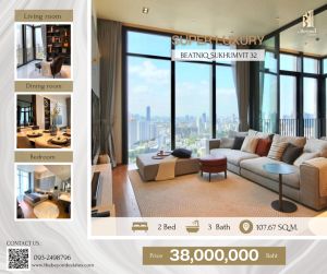 For SaleCondoSukhumvit, Asoke, Thonglor : LUXURY Condo for sale, Beatniq Sukhumvit 32 project, 31st floor, corner room, beautiful view, near BTS Thonglor, price only 38 million baht, ready to move in 🔥