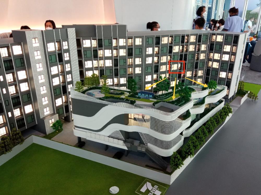 Sale DownCondoPattaya, Bangsaen, Chonburi : Sale down payment Kave Uni.Verse, room A525 and A412, size 26.9 sq m, next to Burapha University