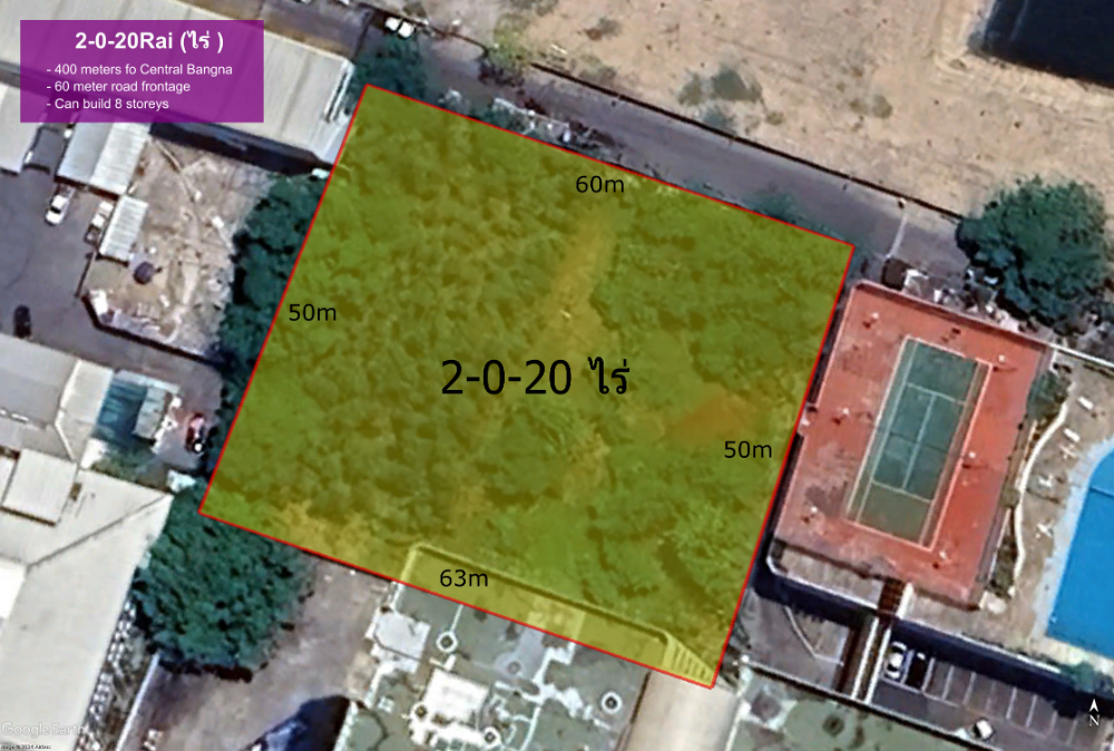 For SaleLandBangna, Bearing, Lasalle : Bangna - Trad 23 (Central Bang Na) - 2 Rai of Land / Close to Central Bangna & Bangna-Trat road