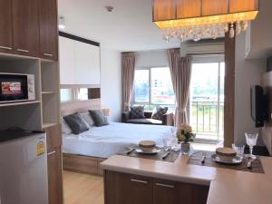 For RentCondoLadkrabang, Suwannaphum Airport : 📣 Condo for rent, Iris Avenue On Nut - Wongwan (Iris Avenue Onnuch - Wongwan), studio room, size 28 sq m., 4th floor, pool view, quiet, private, fully furnished, ready to move in, with a balcony