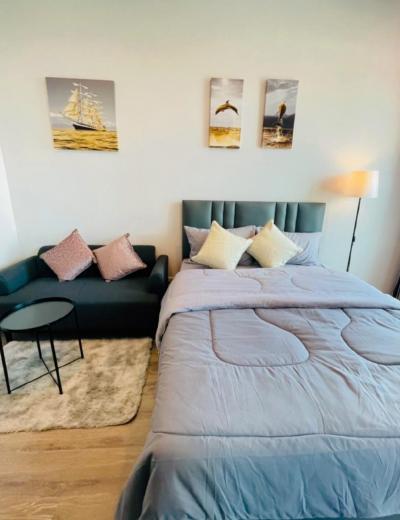 For RentCondoRamkhamhaeng, Hua Mak : Condo for rent, Knightsbridge Ramkhamhaeng, high floor, beautiful view.