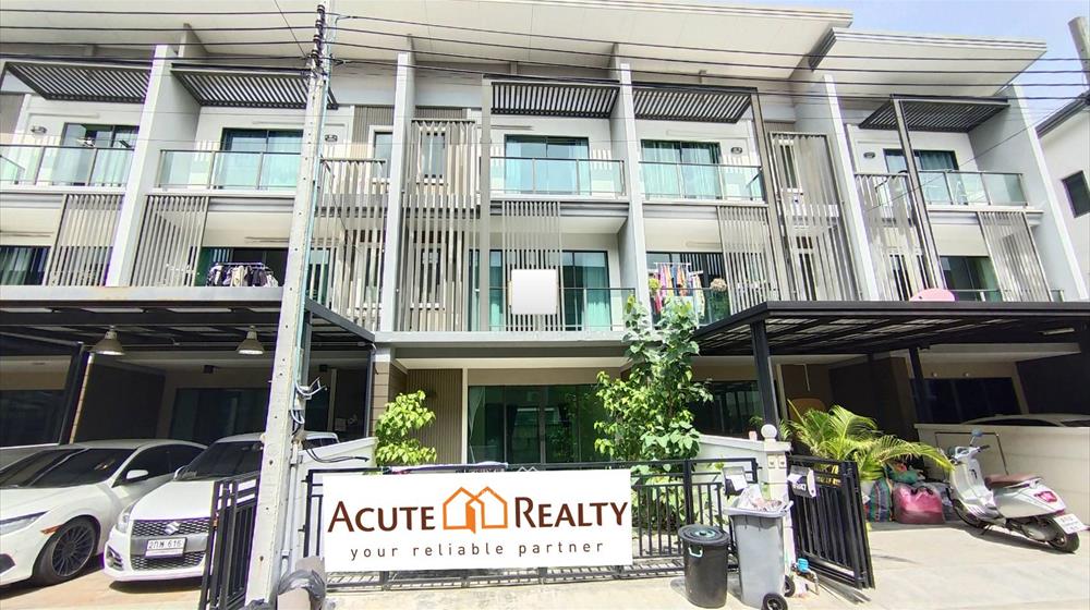 For SaleTownhouseNonthaburi, Bang Yai, Bangbuathong : For sale,3-storey townhouse Town Avenue Merge Village, Rattanathibet