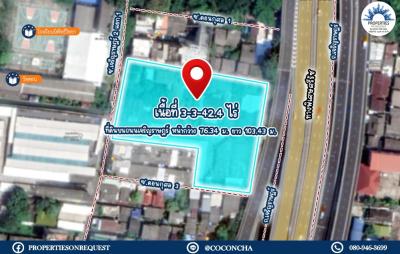 For SaleLandSathorn, Narathiwat : 📢 Land for sale on Charoen Rat 2 Road, Intersection 1, Thung Wat Don Subdistrict, near BTS, BRT, expressway, and community areas. (Almost 4 rai) 📌 (No. 0 Property: COL137)
