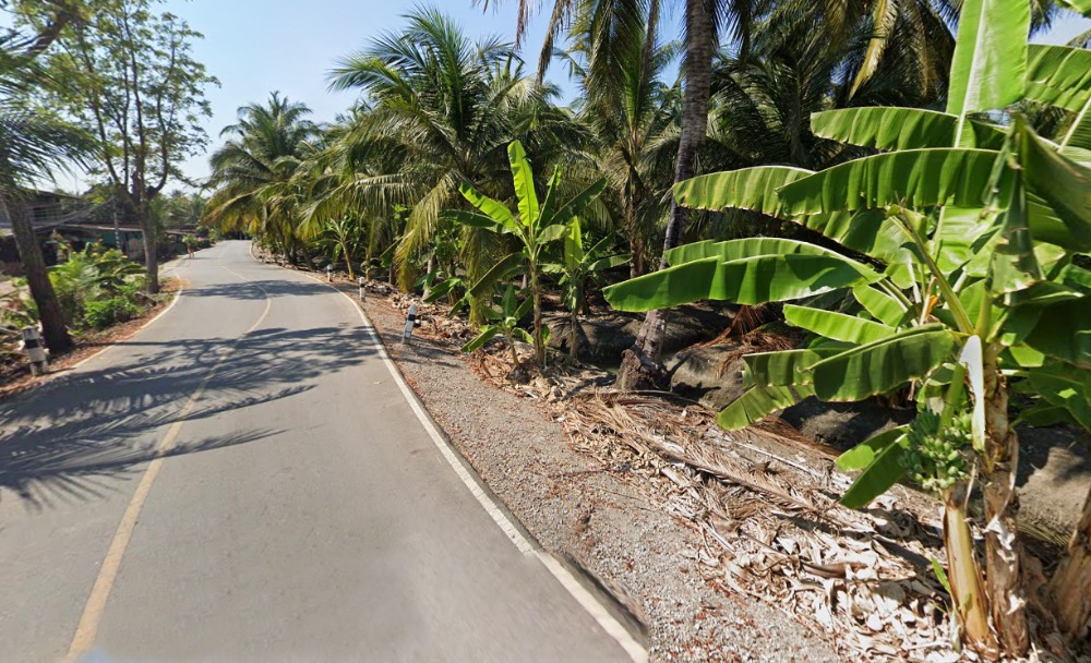 For SaleLandSamut Songkhram : Amphawa garden land, 7.5 hundred thousand baht per rai, next to the road and next to the canal for over a hundred meters. can be divided into sales Because this price is much cheaper than the market.