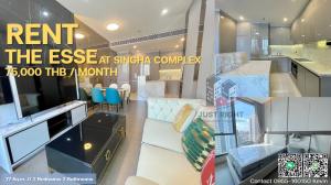 For RentCondoRama9, Petchburi, RCA : The esse at Singha Complex 2bed 2bath 77 sq.m. 15++ Floor, Fully furnished 75,000/m
