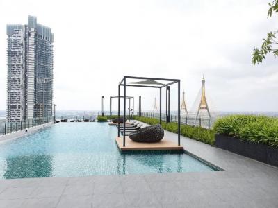 For RentCondoRama3 (Riverside),Satupadit : For Rent: Lumpini Place Rama 3 Riverine, rental fee 9,000 baht, 1 bedroom, east