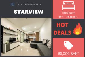 For RentCondoRama3 (Riverside),Satupadit : Urgent rent!! Cheapest on the web, high floor, beautiful view, beautifully decorated, StarView.