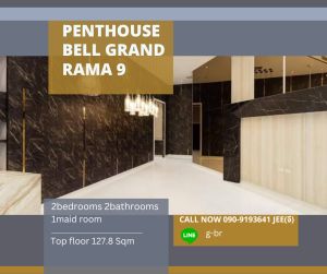 ขายคอนโดพระราม 9 เพชรบุรีตัดใหม่ RCA : ขาย Penthouse Belle Grand Rama 9** 127.8 ตร.ม 2 ห้องนอน 2 ห้องน้ำ 1 ห้องแม่บ้าน ชั้นบนสุด โทร 090-9193641 จี