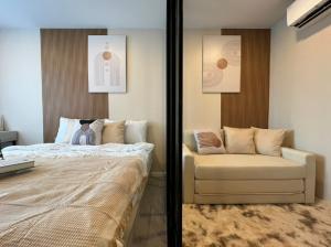 For RentCondoPathum Thani,Rangsit, Thammasat : Rent Kave AVA is now available for rent! Decorated in Wood MUJI style, 1 bedroom, 3rd floor, Building D