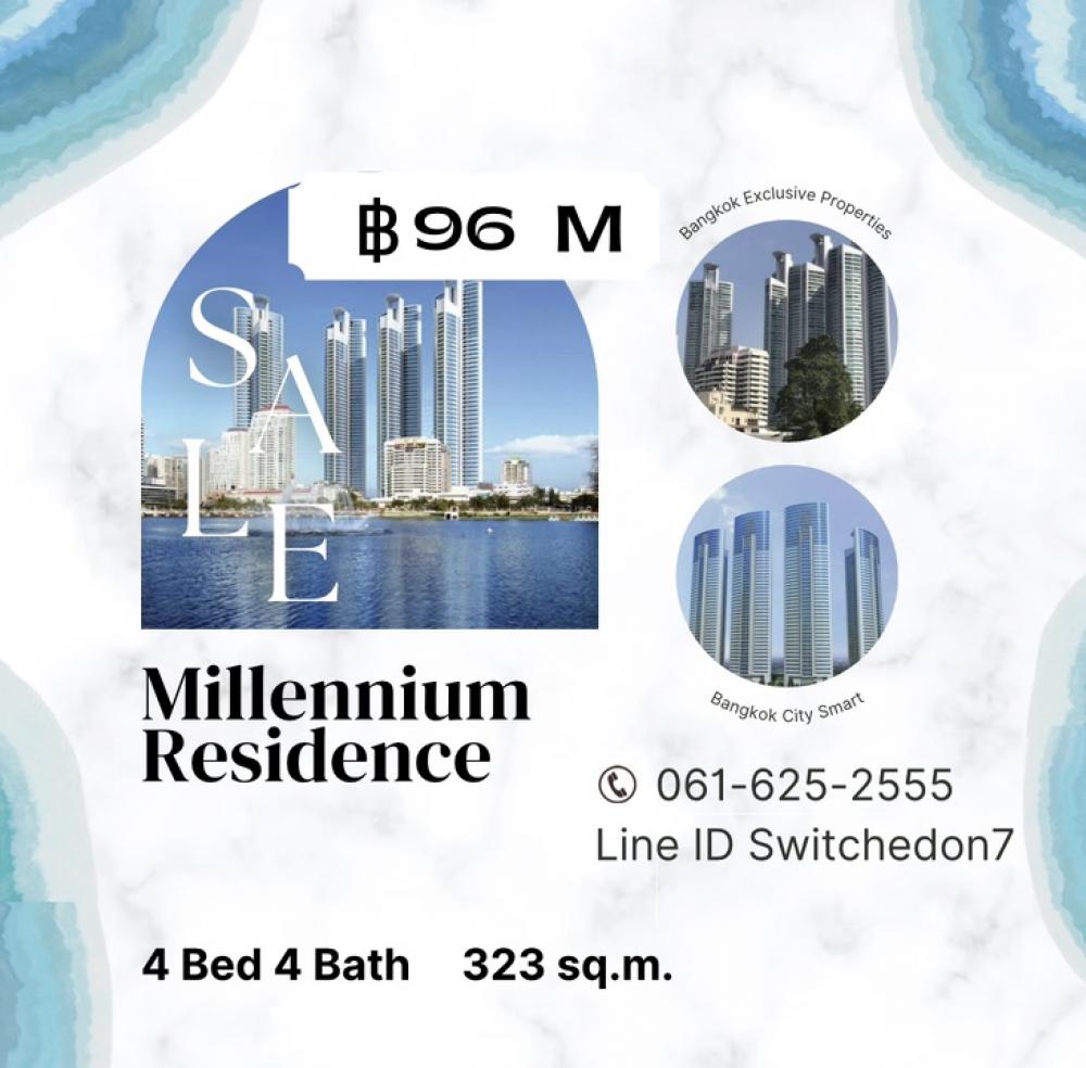 For SaleCondoSukhumvit, Asoke, Thonglor : 🎑Panorama view🎑Millennium residences@Sukhumvit 4 bed 4 bath☎️061-625-2555