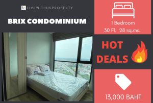 For RentCondoPinklao, Charansanitwong : Urgent rent!! Very good price, high floor, beautiful view, very beautiful decoration, Brix Condominium