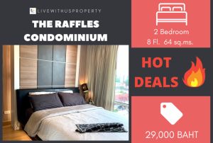 For RentCondoChokchai 4, Ladprao 71, Ladprao 48, : Urgent rent!! Cheapest on the web, very beautiful decorated room, The Raffles Condominium