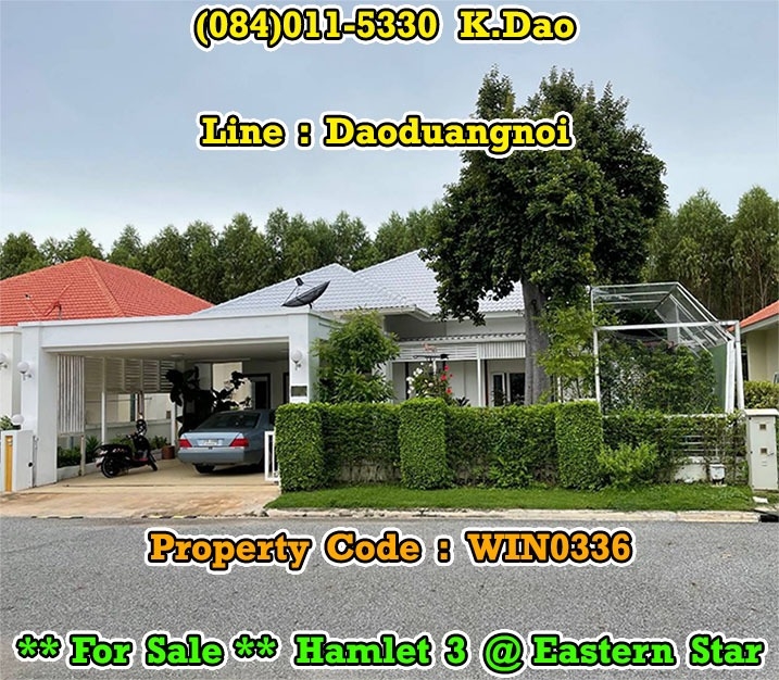 For SaleHouseRayong : Hamlet 3 @Eastern Star Golf Course, Ban Chang *** 1-Storey House for Sale *** Good to buy for investment.