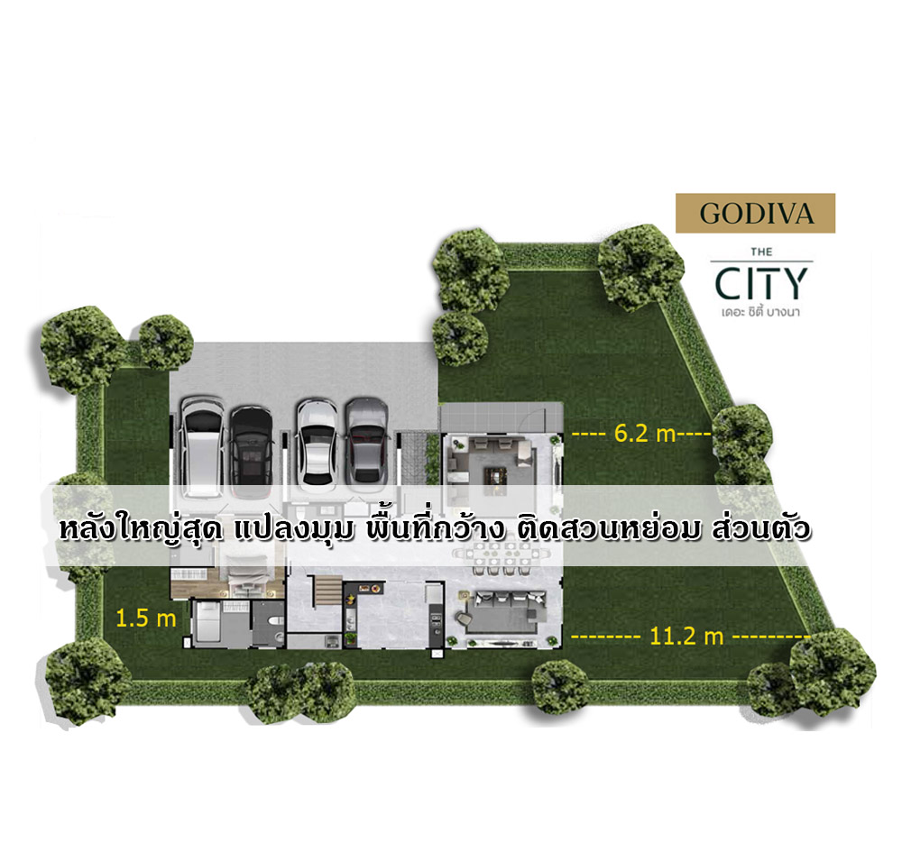 ขายดาวน์บ้านบางนา แบริ่ง ลาซาล : ขายดาวน์ The City Bangna new project หลังใหญ่สุด แปลงสวยพื้นที่ใหญ่ หลังมุม ติดสวนหย่อม ส่วนตัว