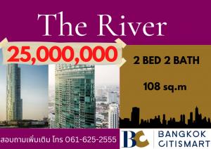 For SaleCondoWongwianyai, Charoennakor : The RIVER, river view, ICONSIAM side, 2 bed 2 bath☎️061-625-2555