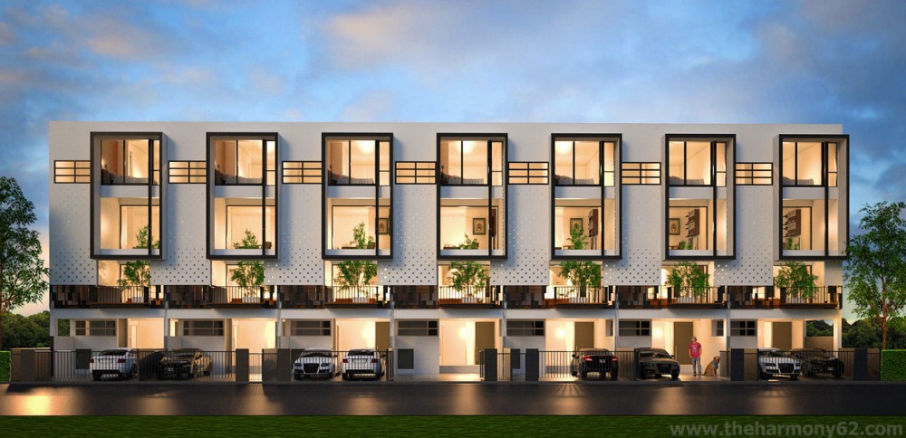 For SaleTownhouseNawamin, Ramindra : For inquiries, call 095-545-5549, open for reservation, new 4-storey townhome, width 5.7 meters, The Harmony Ramintra 62 project, starting at 30.7 square meters, supporting 4 bedrooms, 4 bathrooms, good location near the pink train eastern ring station