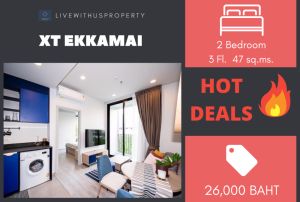 For RentCondoSukhumvit, Asoke, Thonglor : Urgent rent!! Very good price, very nice decorated room, XT Ekkamai