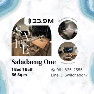 ขายคอนโดสีลม ศาลาแดง บางรัก : 👑Beautiful interior | Saladaeng One | 1 bed 1 bath|☎️061-625-2555
