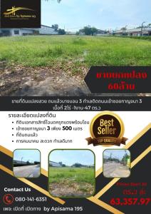 For SaleLandEakachai, Bang Bon : Urgent, hurry to sell land in a rare location, Bang Bon zone, area of ​​2 rai-1 ngan-47 sq m.