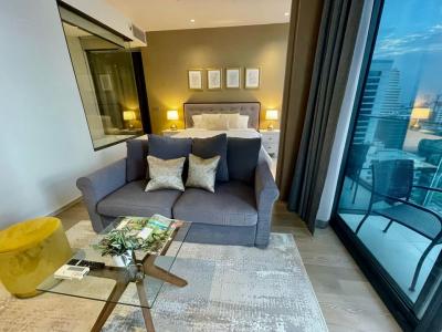 For RentCondoSilom, Saladaeng, Bangrak : (S)AT104_P ASHTON SILOM ** Very beautiful room, fully furnished, can drag the luggage in ** Beautiful view, high floor complete facilities
