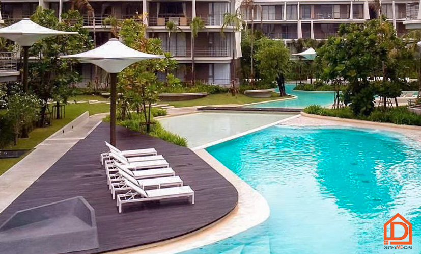 For SaleCondoHuahin, Prachuap Khiri Khan, Pran Buri : For sale Baan San Kraam, Hua Hin, 2 bedroom beachfront condo, pool view