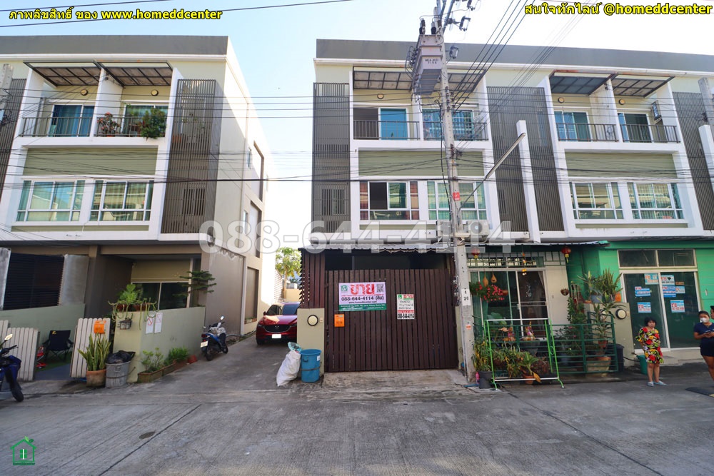 For SaleTownhouseMin Buri, Romklao :  3-storey townhome for sale behind the rim of Ramkhamhaeng (Soi Mesteen), Nalin Village, Avenue 3, second-hand house, Romklao Housing, Ramkhamhaeng, Srinakarin