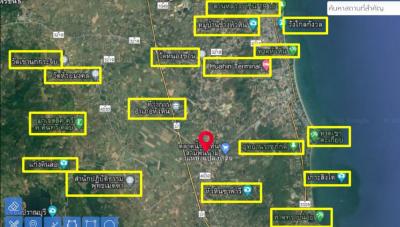 For SaleLandHuahin, Prachuap Khiri Khan, Pran Buri : Land for sale, Thap Tai Subdistrict, Hua Hin, Prachuap Khiri Khan, cheap price, traveling in and out of many channels surrounded by facilities