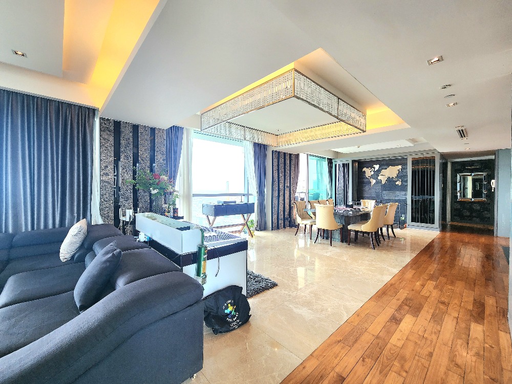For RentCondoRama3 (Riverside),Satupadit : Luxury condo for rent on the Chao Phraya River, The Pano Rama 3, 36th floor, area 243 sq m., 3 bedrooms, 4 bathrooms, beautiful room, luxury built-in decoration, near King's College International School