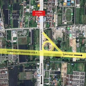 For SaleLandNakhon Pathom, Phutthamonthon, Salaya : Land for sale with buildings, area size 327 square meters, adjacent to Phutthamonthon Sai 3 Road, width 62 meters, near the entrance-down, new intersection, Phran Nok-Phutthamonthon Sai 4 Road