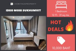 For RentCondoOnnut, Udomsuk : Urgent rent!! Very good price, very beautiful decorated room, Ideo Mobi Sukhumvit