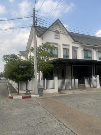 For SaleHouseRama5, Ratchapruek, Bangkruai : Townhome for sale on the corner of 2 floors, Modi Villa, Pinklao - Ring Road, Bang Kruai, Nonthaburi.