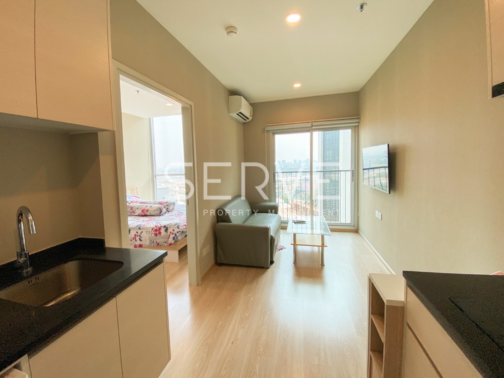 For RentCondoRatchadapisek, Huaikwang, Suttisan : 🔥🔥1 Bed High Fl 15+ Fully furnished Good Location MRT Thailand Cultural Centre 80 m. at Noble Revolve Ratchada 2 Condo / For Rent