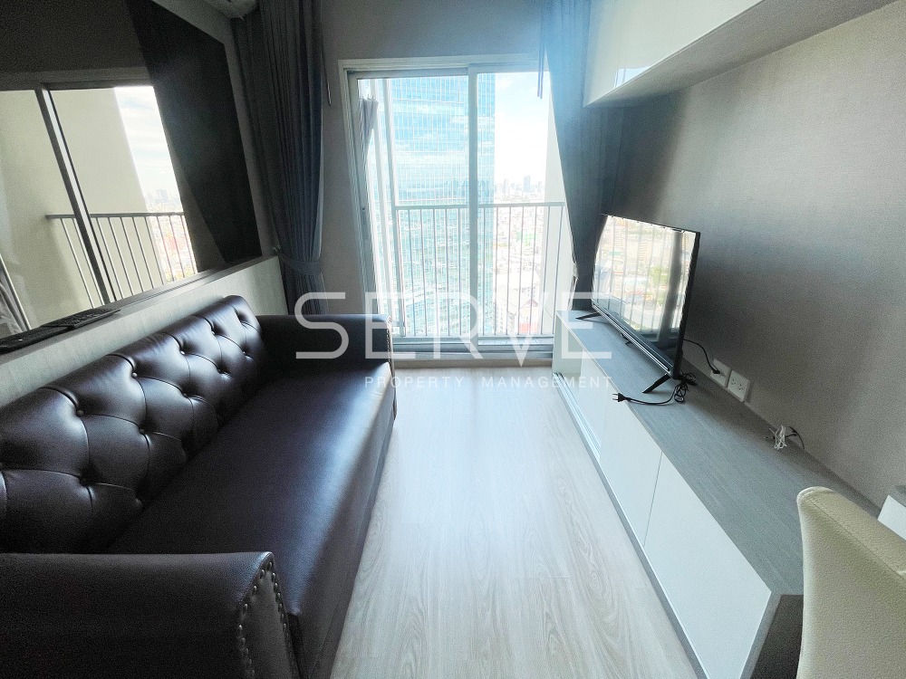 For RentCondoRatchadapisek, Huaikwang, Suttisan : 🔥1 Bed Modern Style High Fl. 25+ Nice View & Good Location Next to MRT Thailand Cultural Centre 80 m. at Noble Revolve Ratchada 1 Condo / For Rent