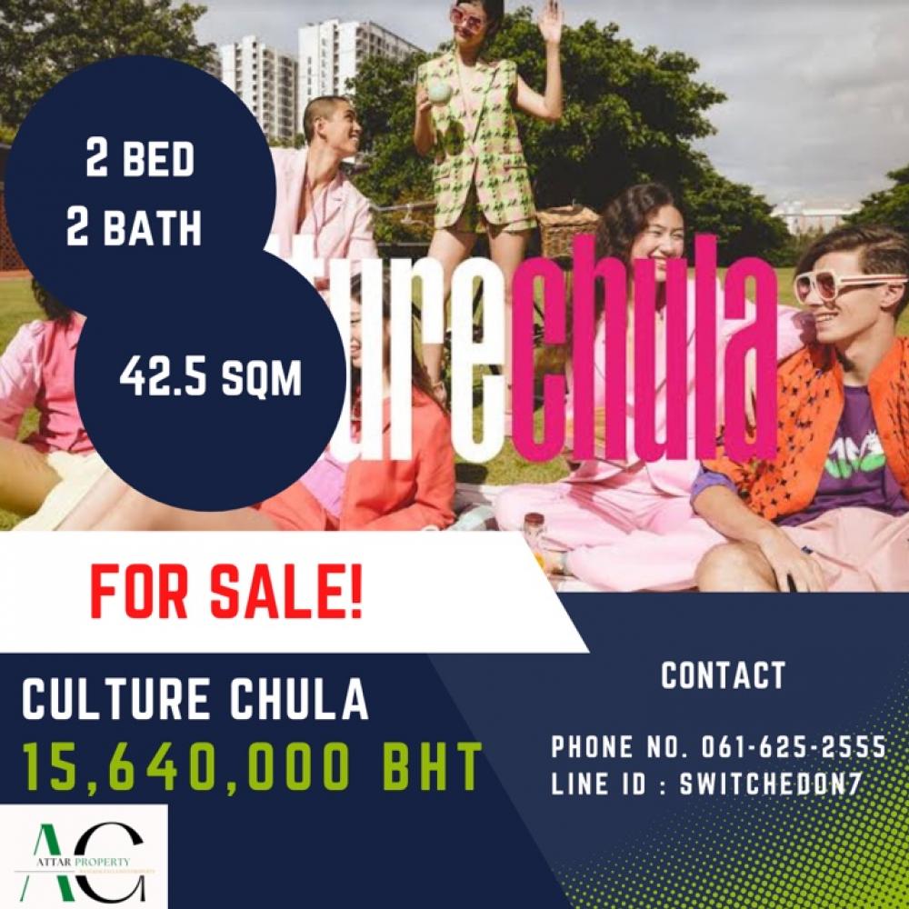 For SaleCondoSilom, Saladaeng, Bangrak : * Selling position 28* TYPE C1 |Culture Chula | 2 Bed |☎️061-625-2555