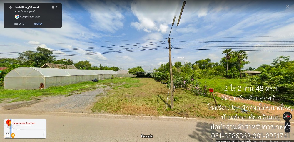 For SaleLandPathum Thani,Rangsit, Thammasat : Sale of land with a large greenhouse for growing vegetables / fruits.