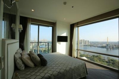 ให้เช่าคอนโดพระราม 3 สาธุประดิษฐ์ : Star View, 160 sqm. convenient, Two Private access controlled lobby lifts, Two Balcony, River view, Fully furnished, Three Bedroom Condo for Rent at Star view.
